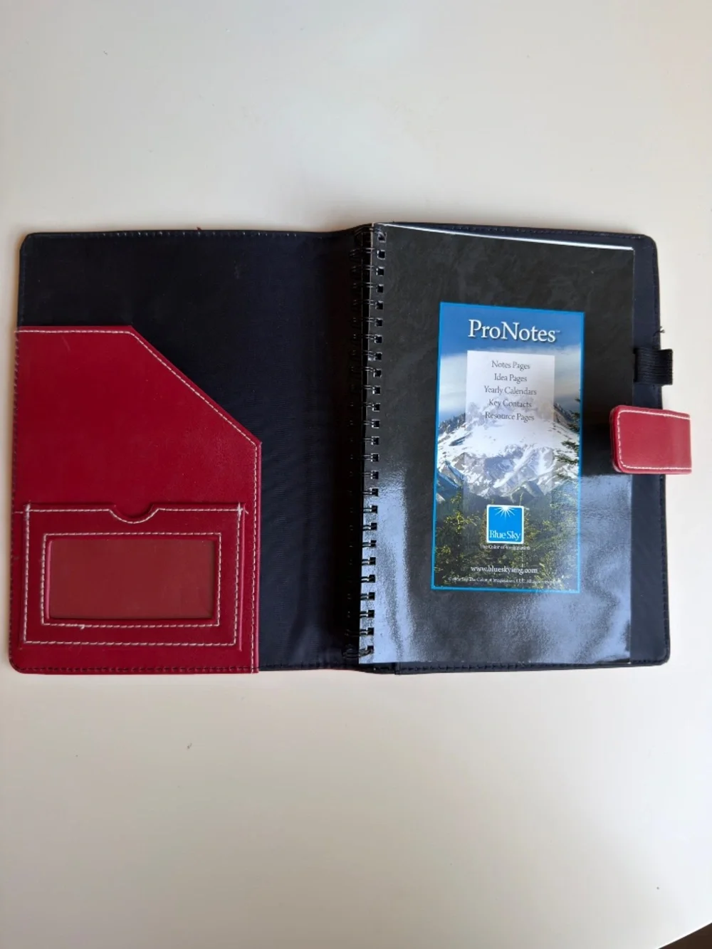Blue Sky ProNotes Red Vegan Leather folio/notebook Cover 6.5x9.5